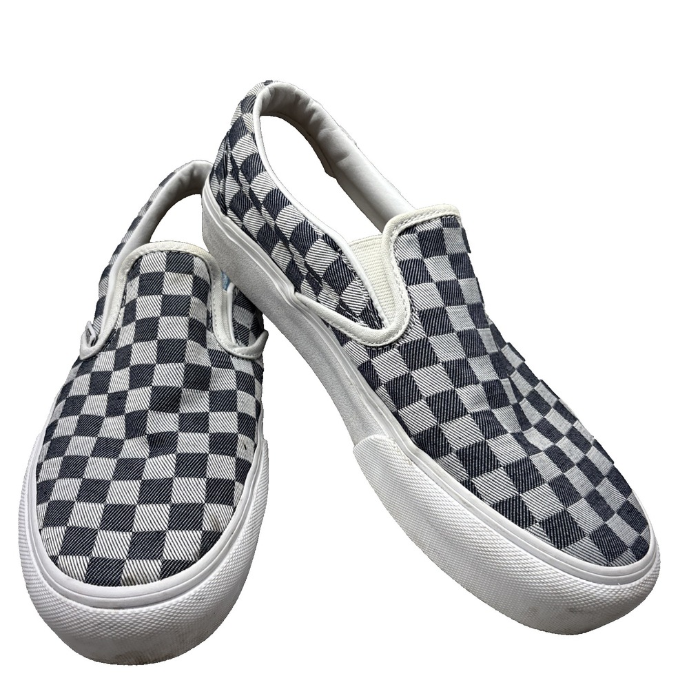 Vans Slip-on Gray Dawn Checkerboard Canvas Shoes Men's  7.5 Women's 9